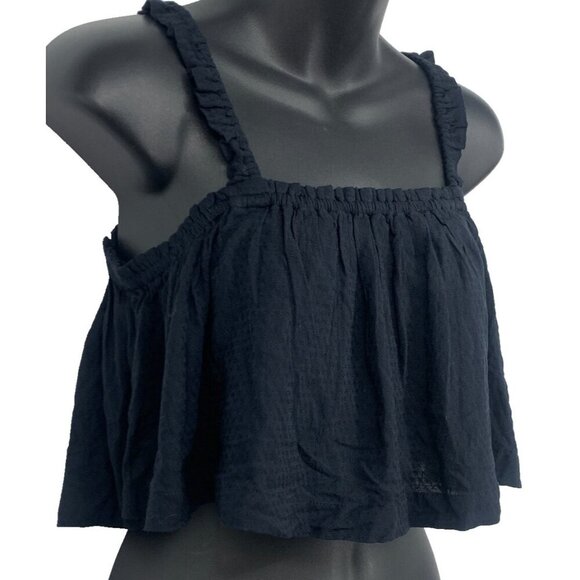 Volcom Women Extra Small Black Flowy Tank Top Ruffle Straps Kabloom Cami New - Picture 3 of 10